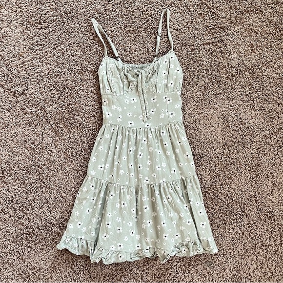 Hollister Dresses Hollister Sage Green Floral Dress Poshmark